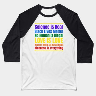 Love is Love Black Lives Kindness Baseball T-Shirt